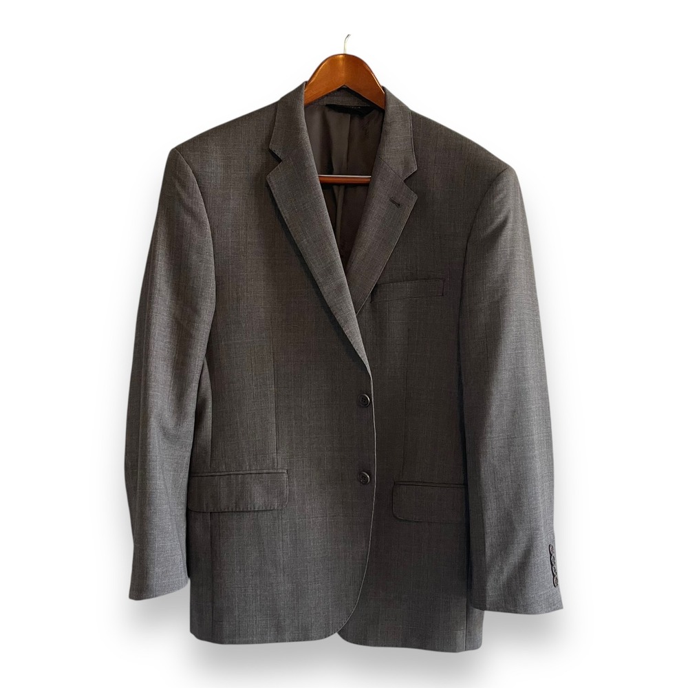 Jos A Bank Signature Gold Blazer Men's 42R Gray Glen Check 100% Wool Sport Coat‎
